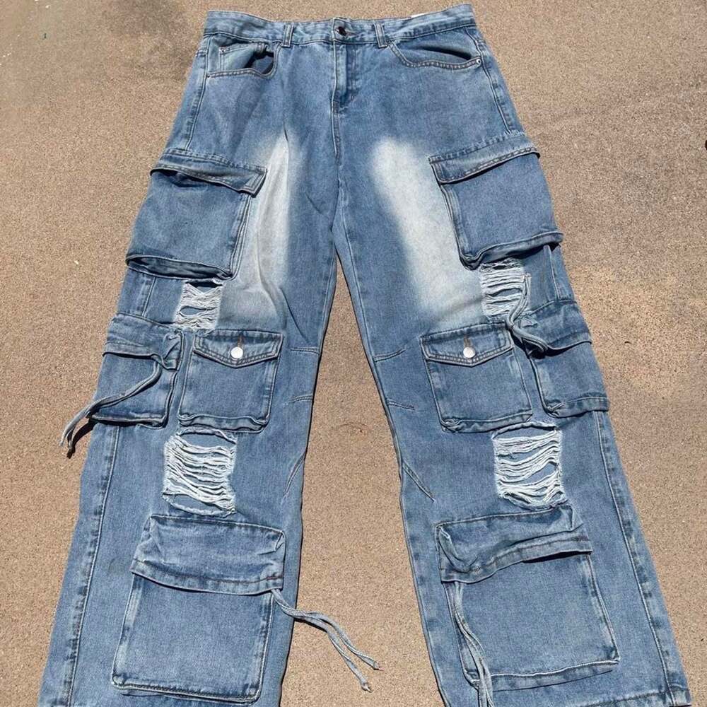 MANFINITY Distressed Baggy Cargo Jeans